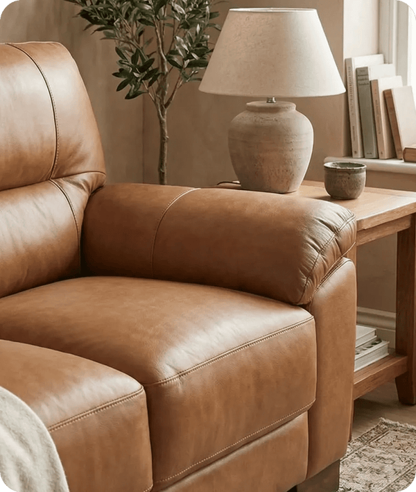 Dalmore Genuine Leather Caramel 2 Seater Sofa