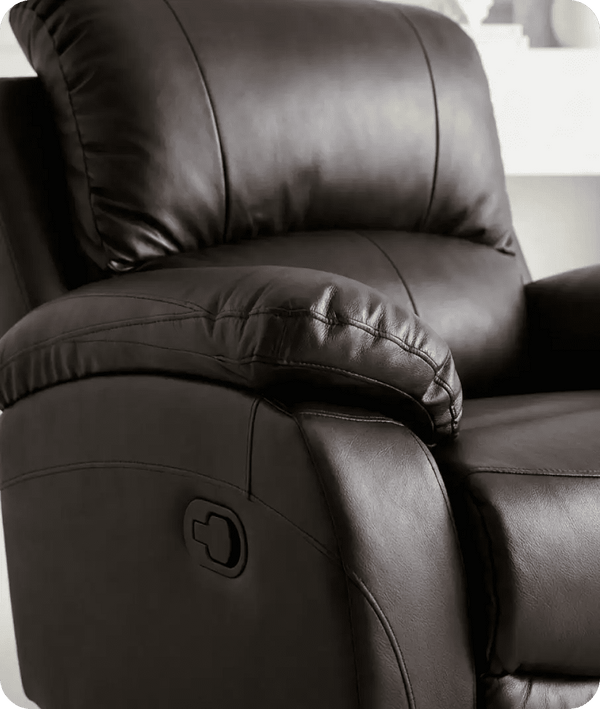 Serano Brown Leather Manual Recliner Armchair