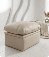 Florence Cream Leather Footstool