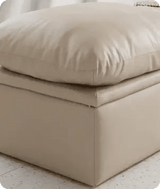 Florence Cream Leather Footstool