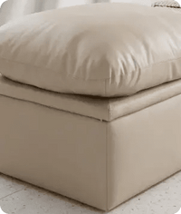 Florence Cream Leather Footstool