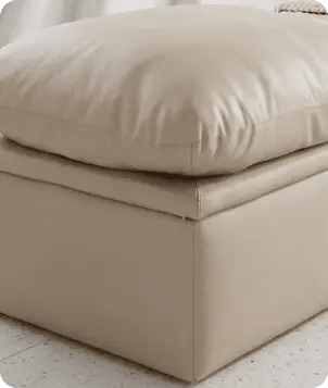 Florence Cream Leather Footstool