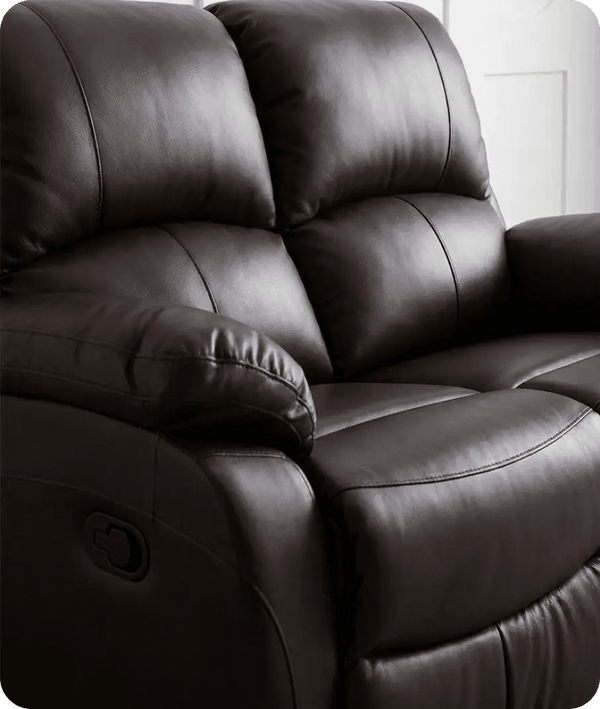 Serano Brown Leather Manual Recliner 2 Seater Sofa