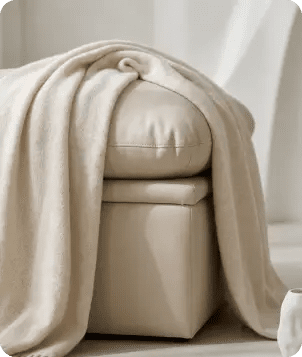 Florence Cream Leather Footstool