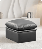 Florence Grey   Leather Footstool