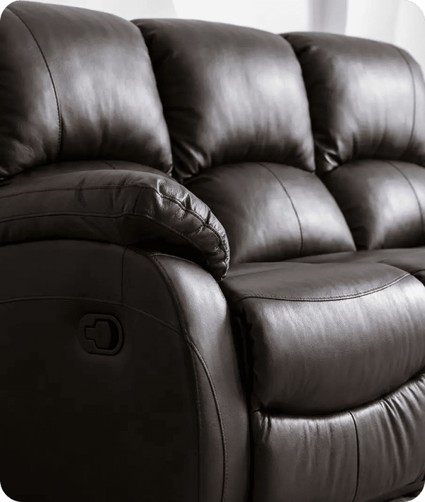 Serano Brown Leather Manual Recliner 3 Seater Sofa