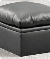 Florence Grey   Leather Footstool