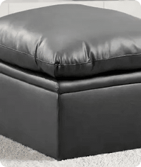Florence Grey   Leather Footstool