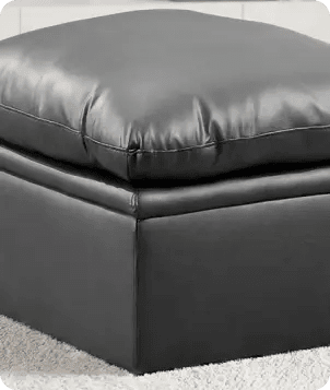 Florence Grey   Leather Footstool