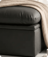 Florence Grey   Leather Footstool