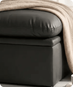 Florence Grey   Leather Footstool