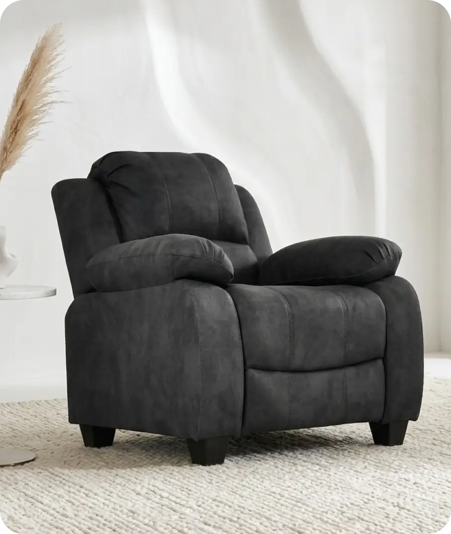 Veloura Charcoal Fabric Armchair