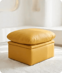 Florence Mustard Leather Footstool