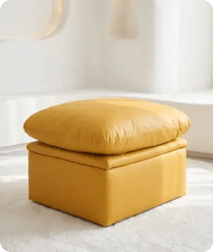 Florence Mustard Leather Footstool