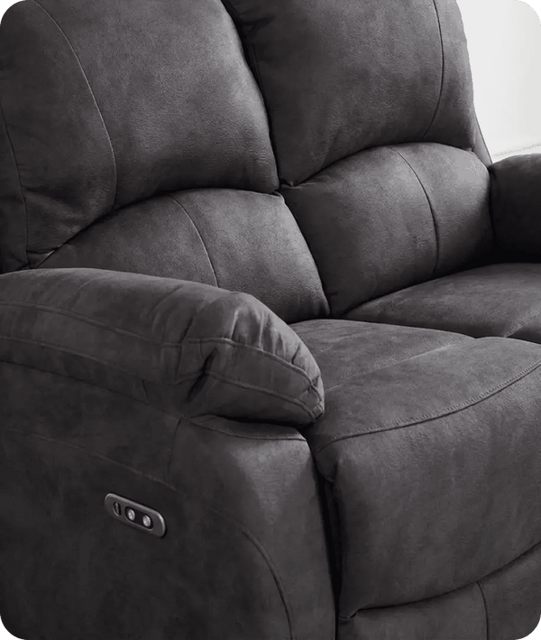 Serano Grey Fabric Electric Recliner 2 Seater Sofa