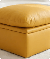 Florence Mustard Leather Footstool