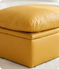 Florence Mustard Leather Footstool