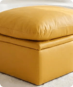 Florence Mustard Leather Footstool