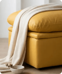 Florence Mustard Leather Footstool