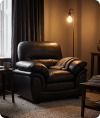 Florence Black  Leather Armchair