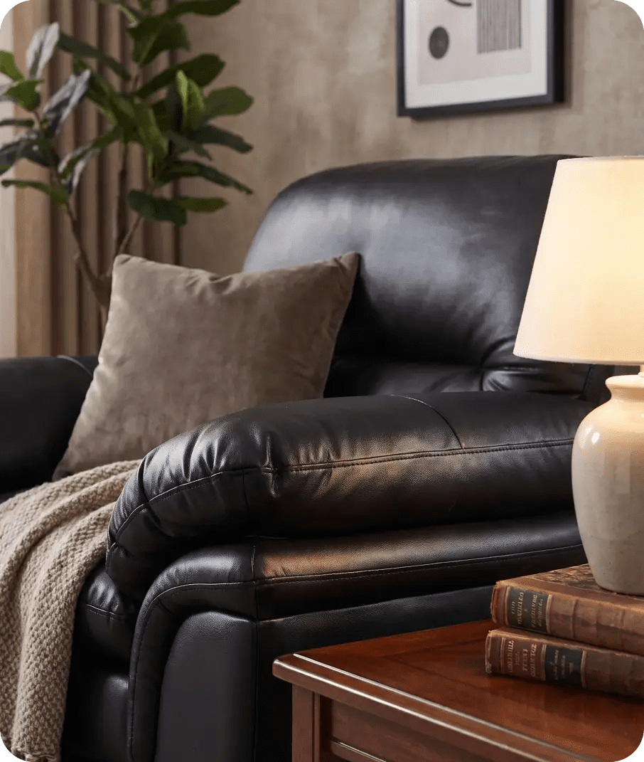 Florence Black  Leather Armchair