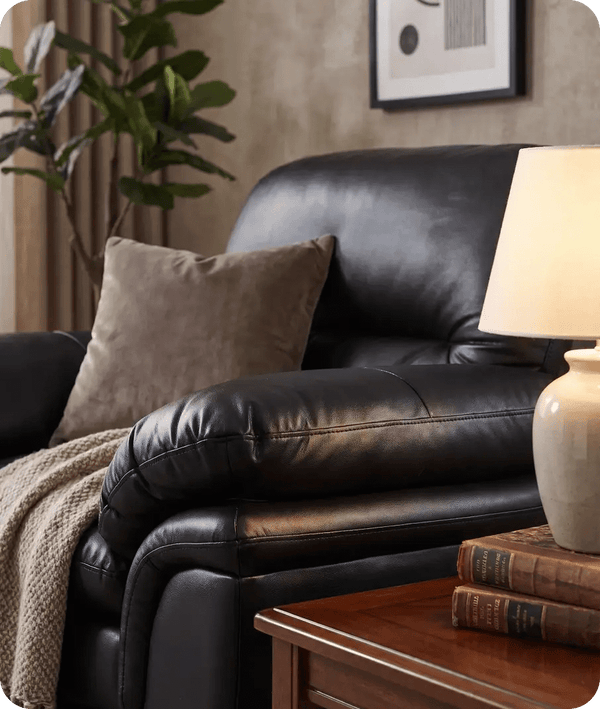 Florence Black  Leather Armchair