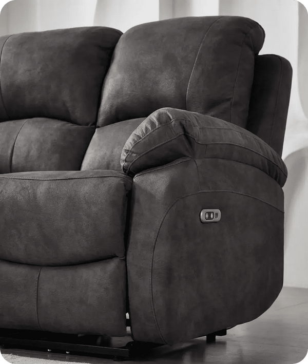 Serano Grey Fabric Electric Recliner 2 Seater Sofa