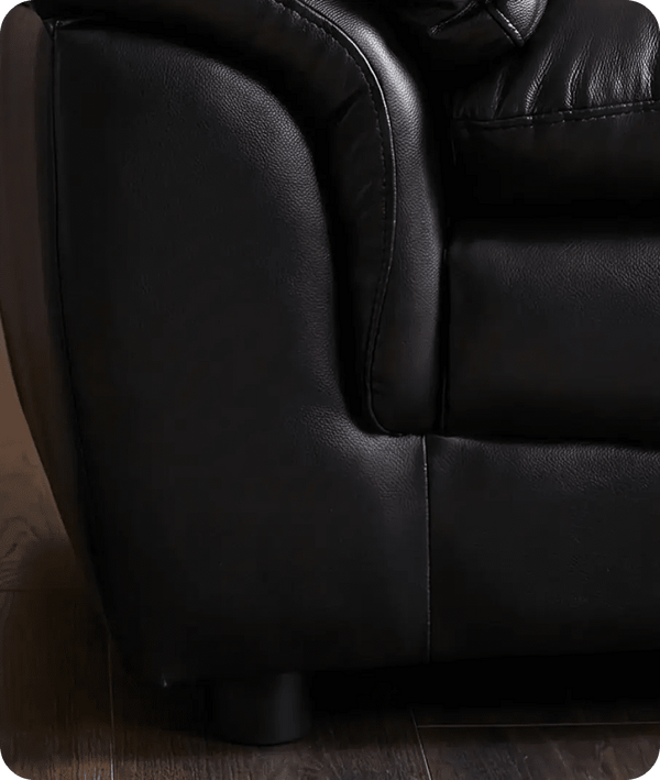 Florence Black Leather 2 Seater Sofa