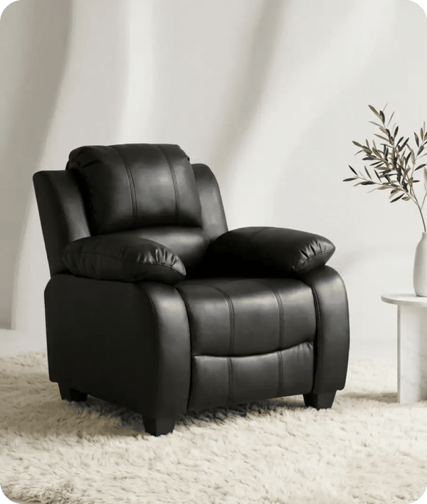 Veloura Black Leather Armchair