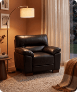 Dalmore Genuine Leather Black Armchair