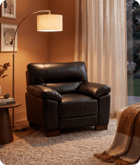 Dalmore Genuine Leather Black Armchair