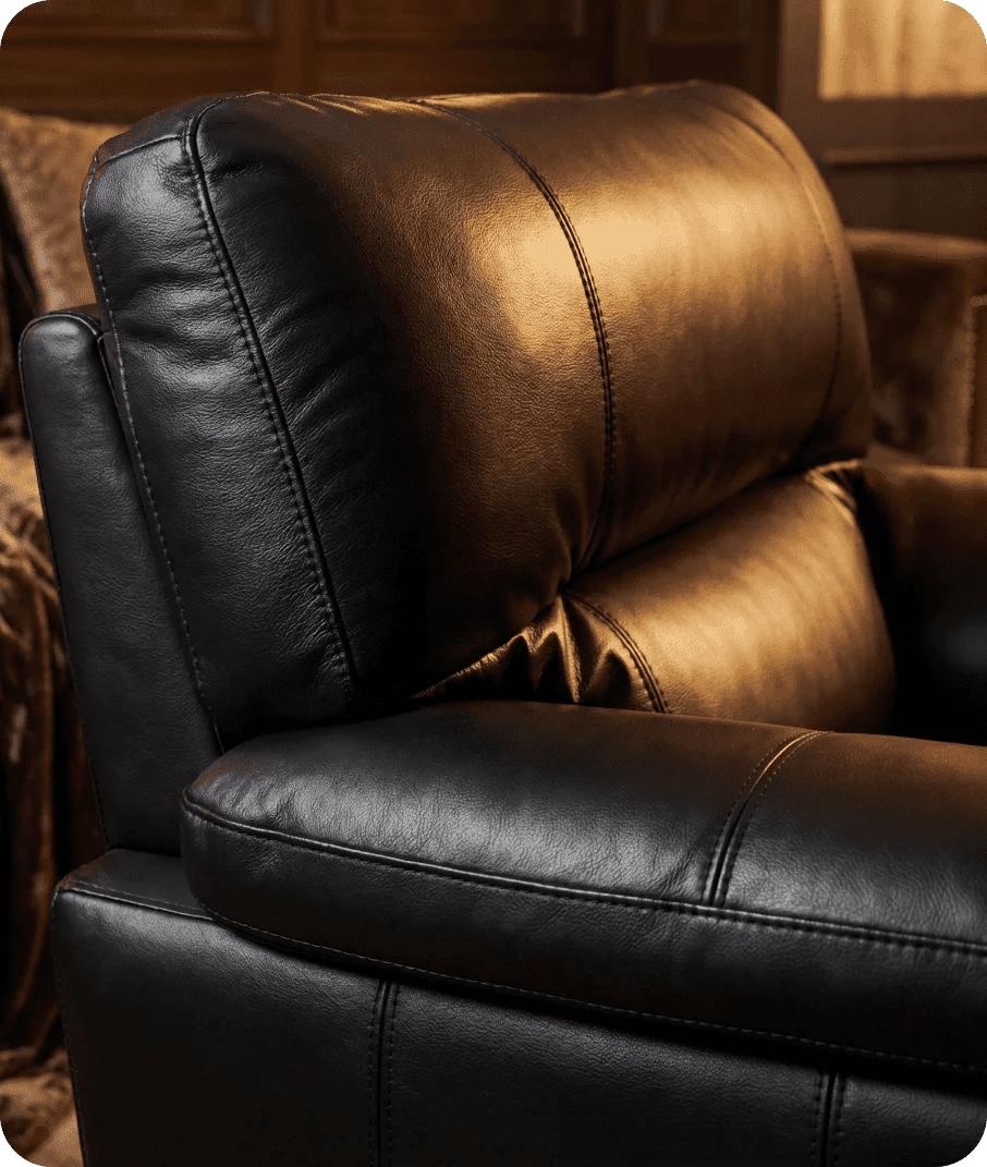 Dalmore Genuine Leather Black Armchair
