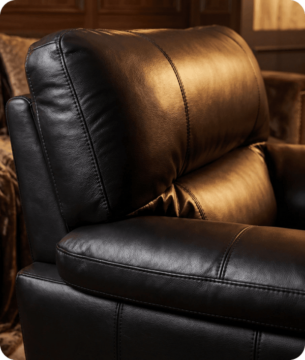 Dalmore Genuine Leather Black Armchair