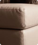 Veloura Cream Leather Footstool