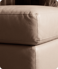 Veloura Cream Leather Footstool
