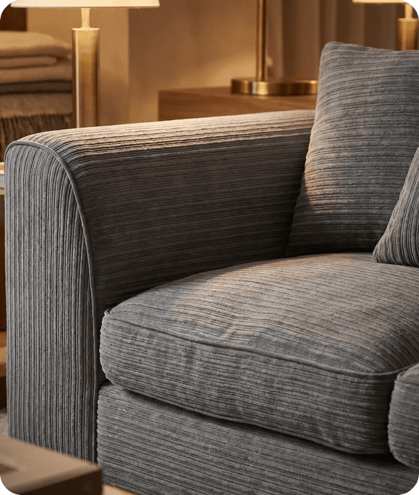 Oxford Grey Fabric 2 Seater Sofa