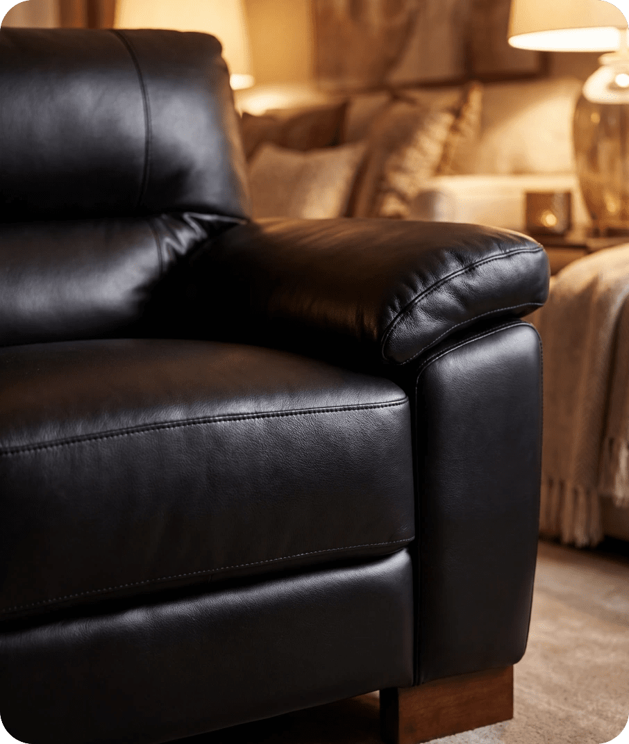 Dalmore Genuine Leather Black Armchair