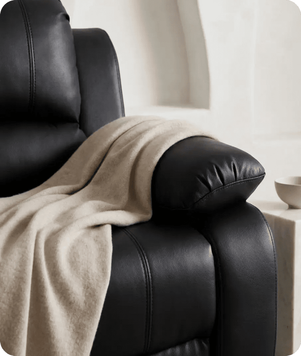 Veloura Black Leather Armchair