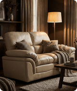 Florence Cream Leather 2 Seater Sofa