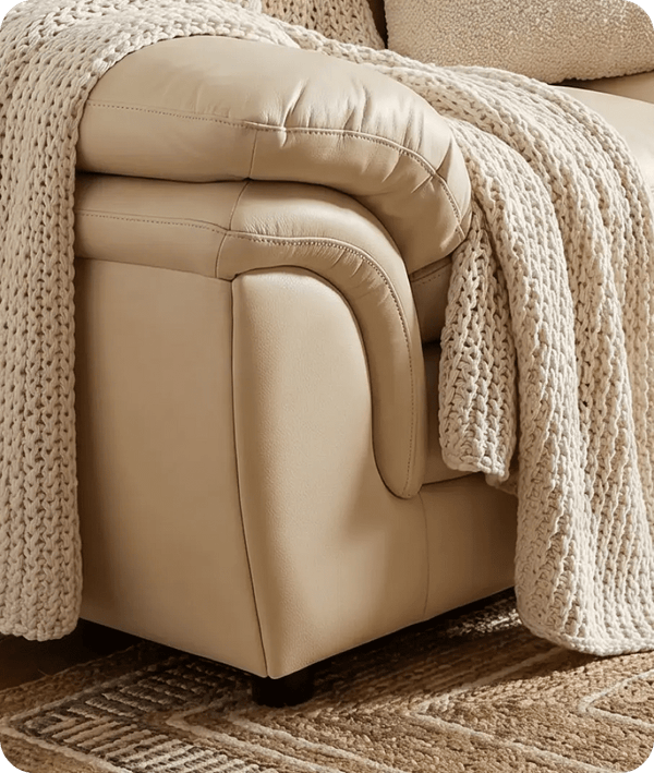 Florence Cream Leather 2 Seater Sofa