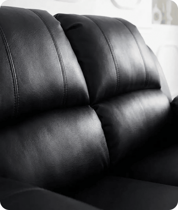 Veloura Black Leather 2 Seater Sofa