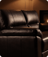 Dalmore Genuine Leather Black 2 Seater Sofa