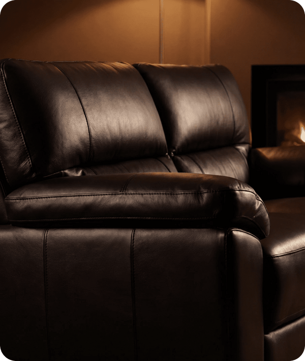 Dalmore Genuine Leather Black 2 Seater Sofa