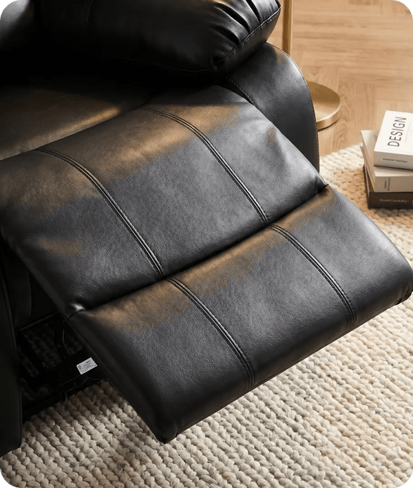 York Black Leather Electric Recliner Armchair - Sofa-Direct