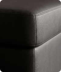 Veloura Grey  Leather Footstool