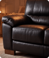Dalmore Genuine Leather Black 2 Seater Sofa