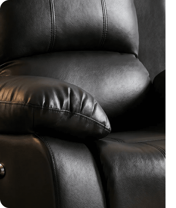 York Black Leather Electric Recliner Armchair - Sofa-Direct
