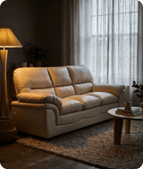 Florence Cream Leather 3 Seater Sofa