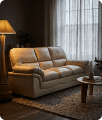 Florence Cream Leather 3 Seater Sofa