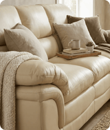 Florence Cream Leather 3 Seater Sofa